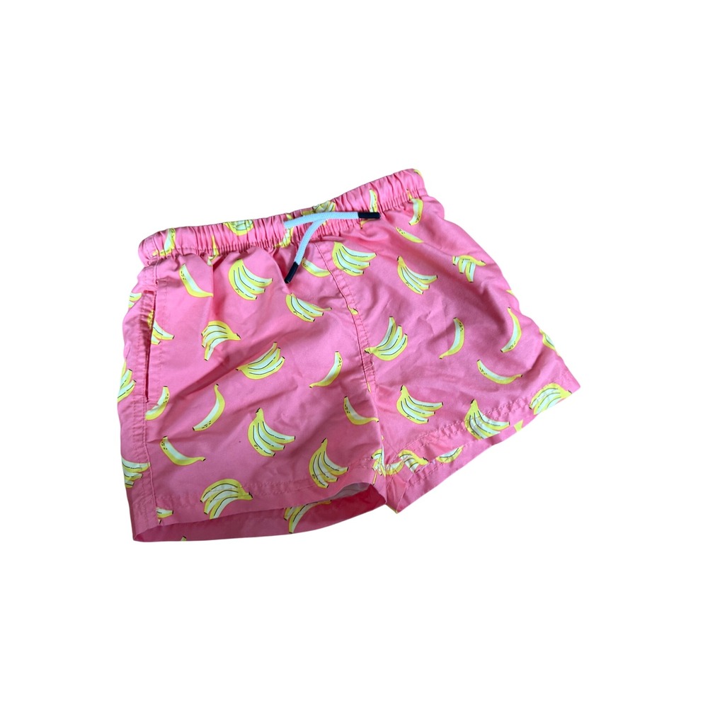 Maamgic Boys Pink Banana Print Swim Trunks Mesh Lined Shorts Size 4T